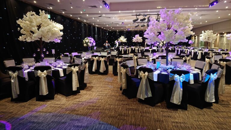 Black wall draping at Mere Resort
