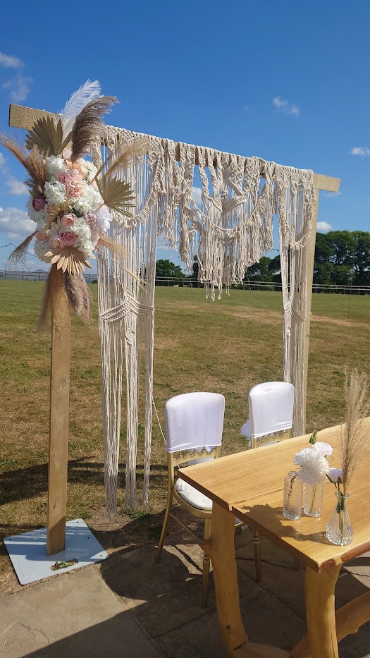 Boho wedding backdrop arch