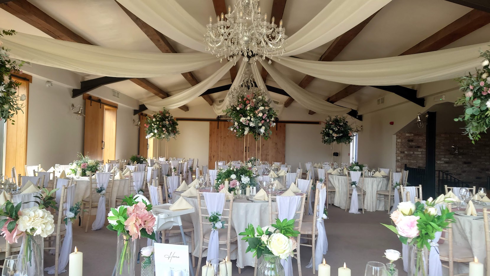 Venue dressing at Hyde Bank Farm for weddings