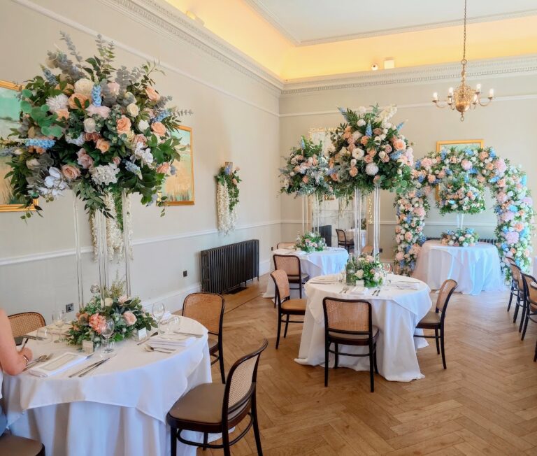 Wedding venue decorations at the Churchill Tree in Alderley Edge