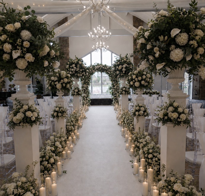 Wedding venue dressing at Mytton Fold