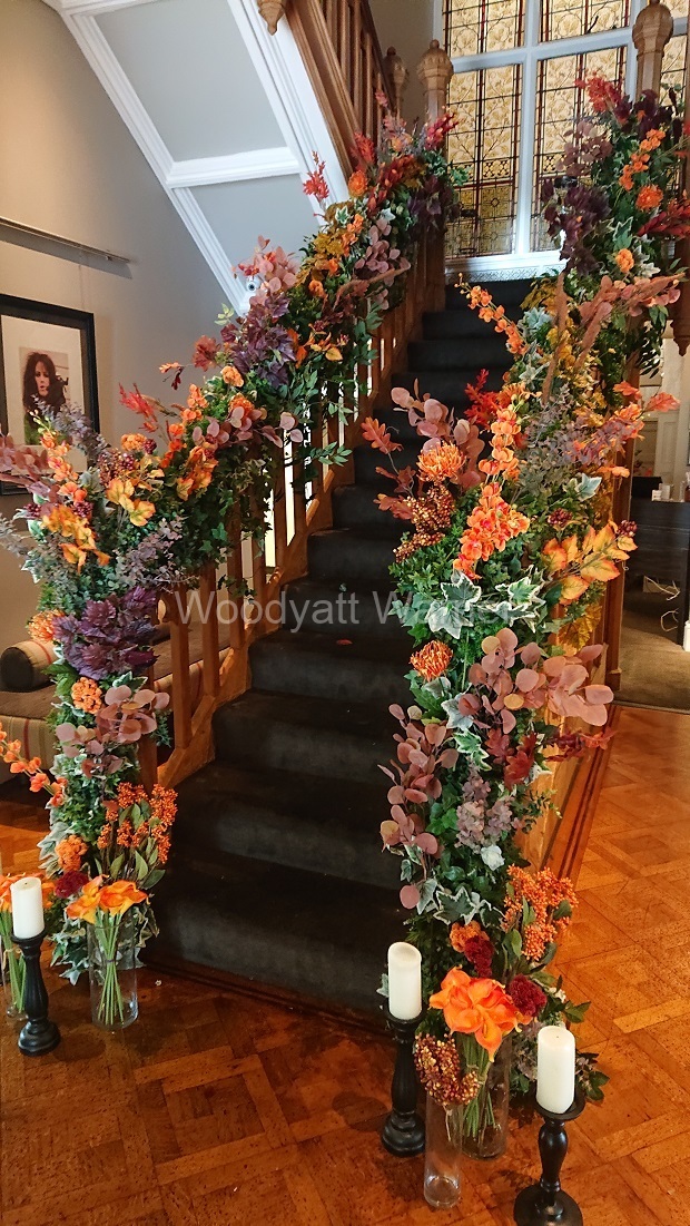 Autumnal floral staircase design