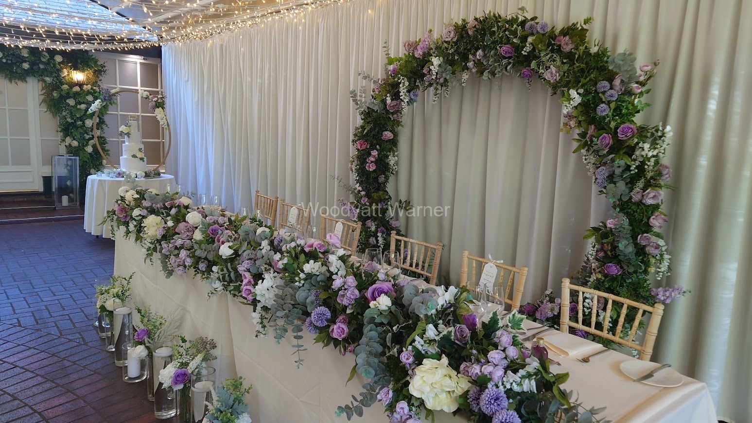 Floral hoop and top table