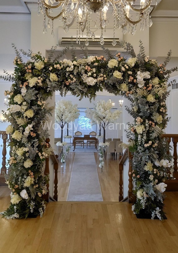 Elegant floral wedding arch